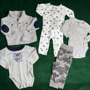 6m carters, George, bundles,Joe,Baby Clothing Set Gray,White boys Outfits